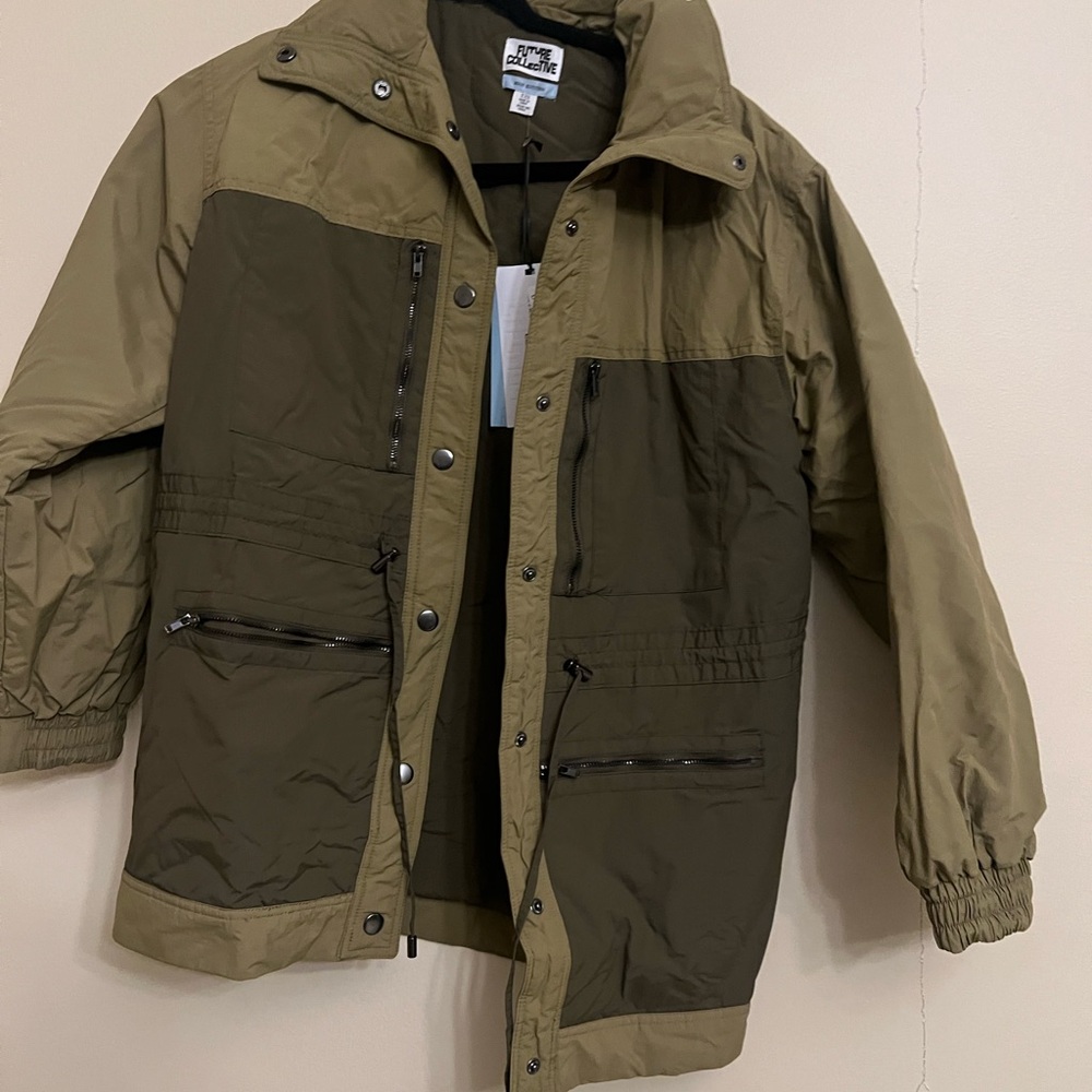 Olive Green Two-Tone Women's Jacket